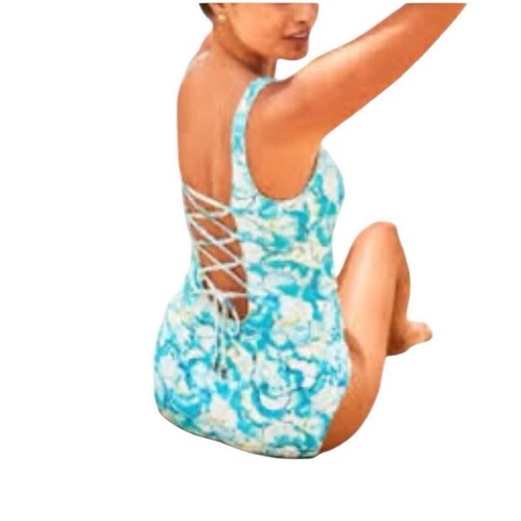 Tommy Bahama Island Cays Sea Fronds Reversible Swimsuit One-Piece Size Large - Picture 7 of 8